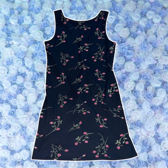 Vintage Floral Print 90s Aesthetic Mini Dress Great American Sportswear Co Large - Picture 1 of 6